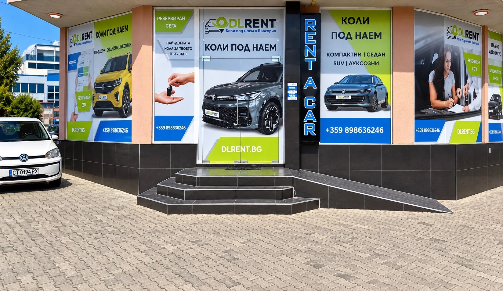 A DL Rent car on a journey